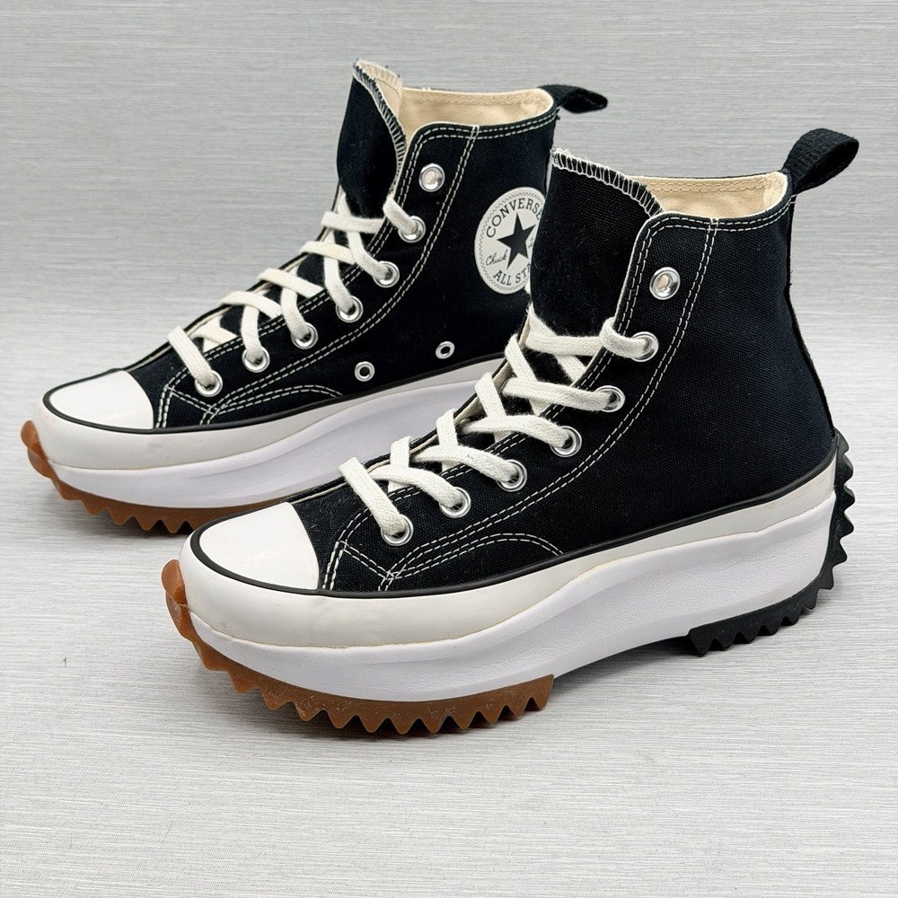Converse Run Star Hike Women's 7 Black White Platform High Top Sneakers Chucks